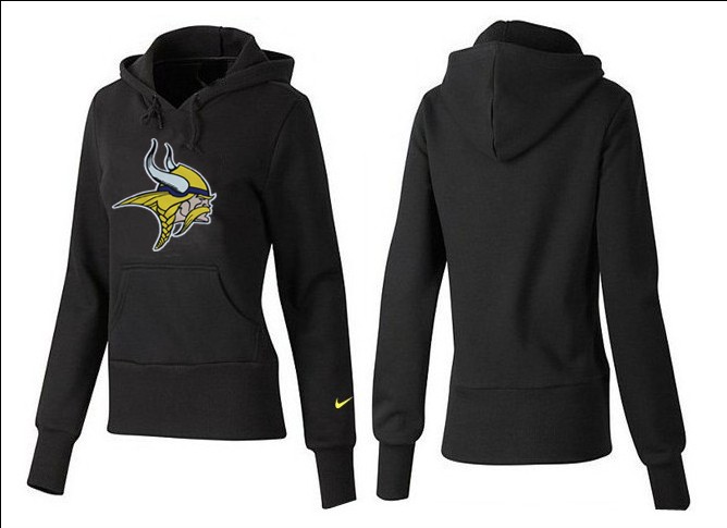 Nike Vikings Team Logo Black Women Pullover Hoodies 04