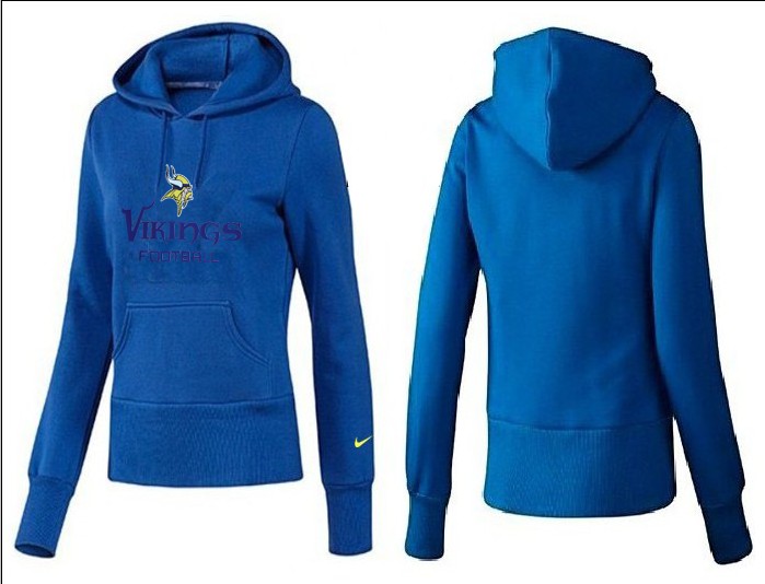 Nike Vikings Team Logo Blue Women Pullover Hoodies 03