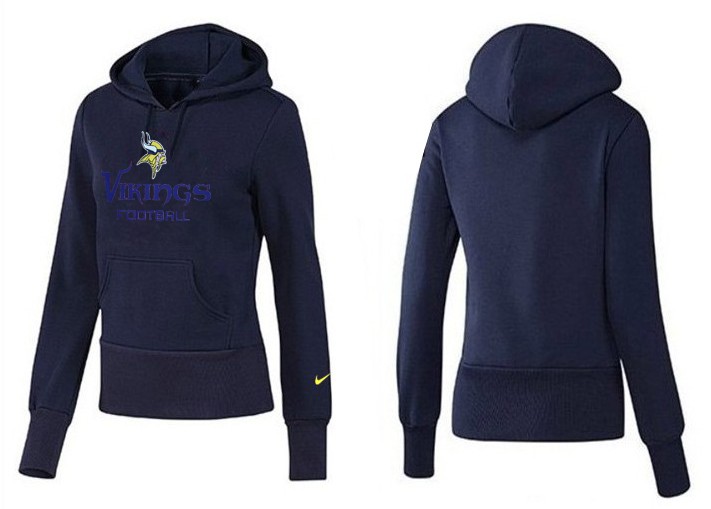 Nike Vikings Team Logo D.Blue Women Pullover Hoodies 03