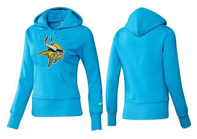 Nike Vikings Team Logo L.Blue Women Pullover Hoodies 01