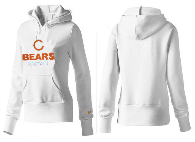 Nike Bears Team Logo White Women Pullover Hoodies 01.png - Click Image to Close