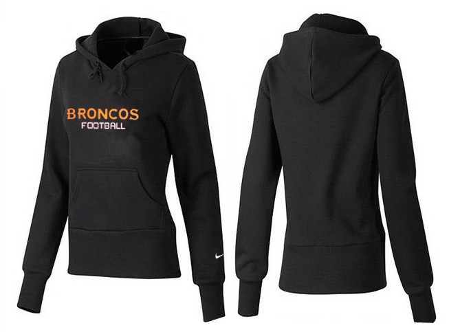 Nike Broncos Team Logo Black Women Pullover Hoodies 04