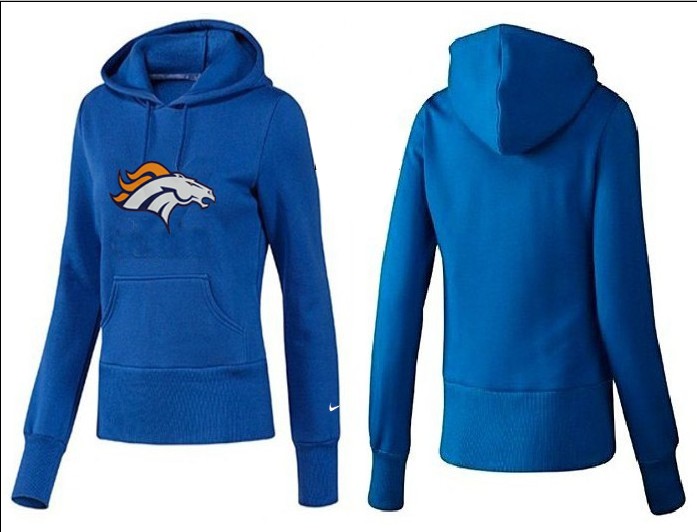 Nike Broncos Team Logo Blue Women Pullover Hoodies 01
