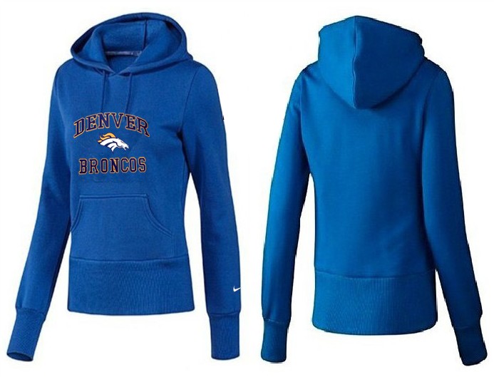 Nike Broncos Team Logo Blue Women Pullover Hoodies 02