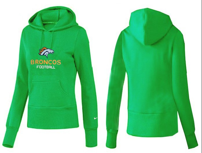 Nike Broncos Team Logo Green Women Pullover Hoodies 01