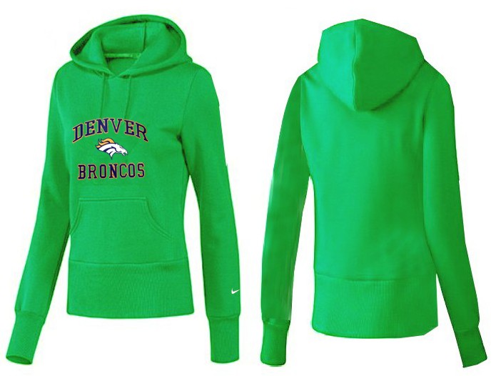 Nike Broncos Team Logo Green Women Pullover Hoodies 02