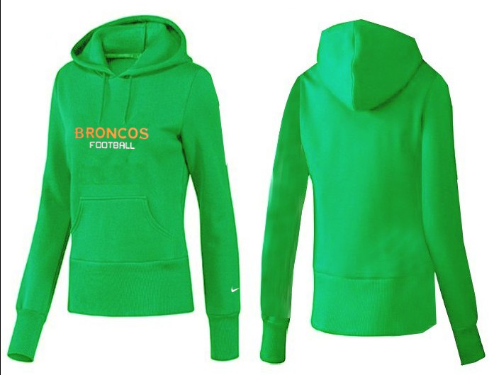 Nike Broncos Team Logo Green Women Pullover Hoodies 04