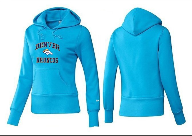 Nike Broncos Team Logo L.Blue Women Pullover Hoodies 02