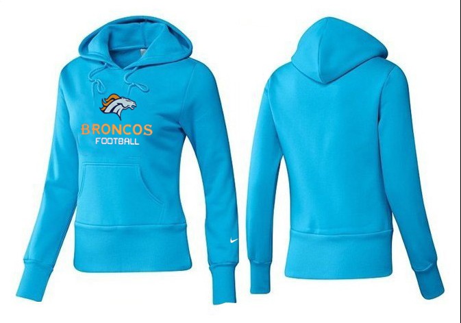 Nike Broncos Team Logo L.Blue Women Pullover Hoodies 03