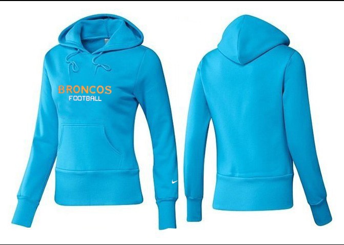 Nike Broncos Team Logo L.Blue Women Pullover Hoodies 04