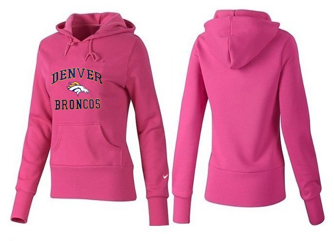Nike Broncos Team Logo Pink Women Pullover Hoodies 02