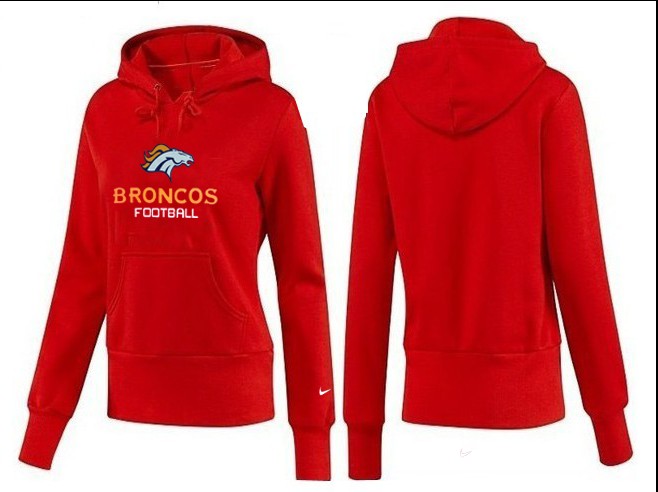 Nike Broncos Team Logo Red Women Pullover Hoodies 03