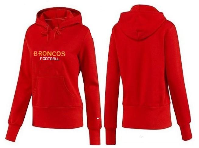 Nike Broncos Team Logo Red Women Pullover Hoodies 04