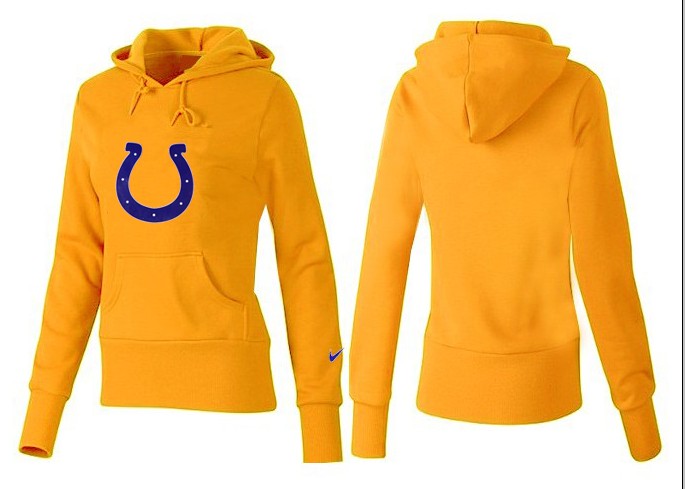 Nike Colts Team Logo Yellow Women Pullover Hoodies 01 - Click Image to Close