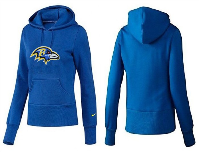 Nike Ravens Team Logo Blue Women Pullover Hoodies 01