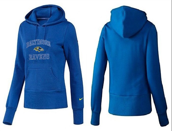 Nike Ravens Team Logo Blue Women Pullover Hoodies 04