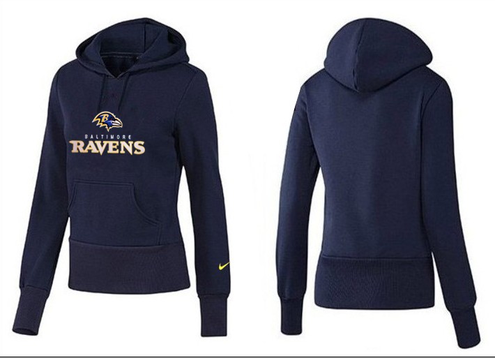 Nike Ravens Team Logo D.Blue Women Pullover Hoodies 02