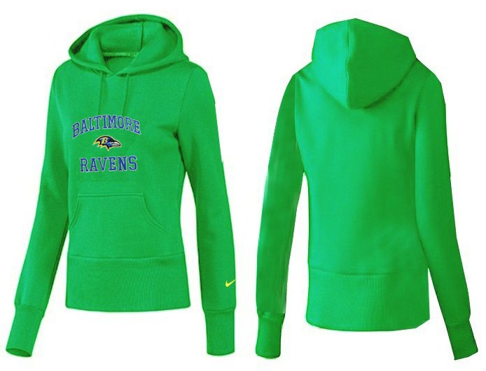 Nike Ravens Team Logo Green Women Pullover Hoodies 02