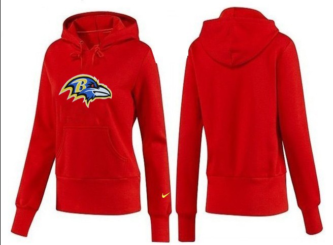 Nike Ravens Team Logo Red Women Pullover Hoodies 01
