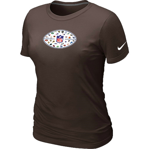 Nike NFL 32 Teams Logo Collection Locker Room Women T Shirt Brown