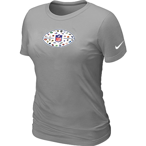 Nike NFL 32 Teams Logo Collection Locker Room Women T Shirt L.Grey - Click Image to Close