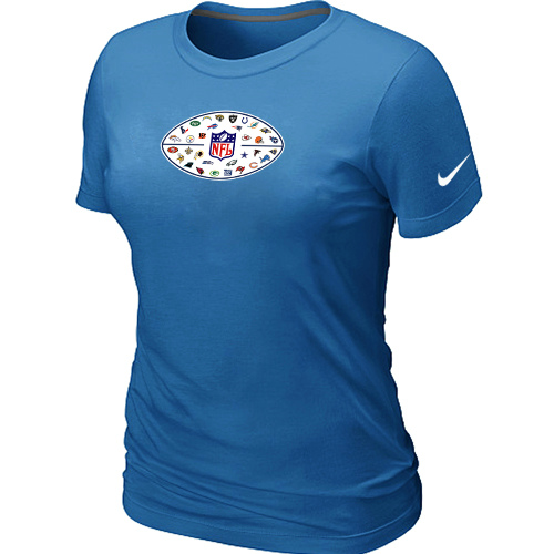 Nike NFL 32 Teams Logo Collection Locker Room Women T Shirt L.blue - Click Image to Close
