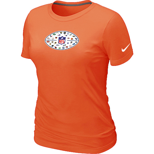 Nike NFL 32 Teams Logo Collection Locker Room Women T Shirt Orange