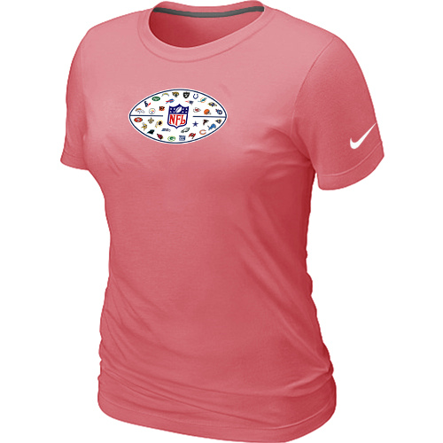 Nike NFL 32 Teams Logo Collection Locker Room Women T Shirt Pink - Click Image to Close