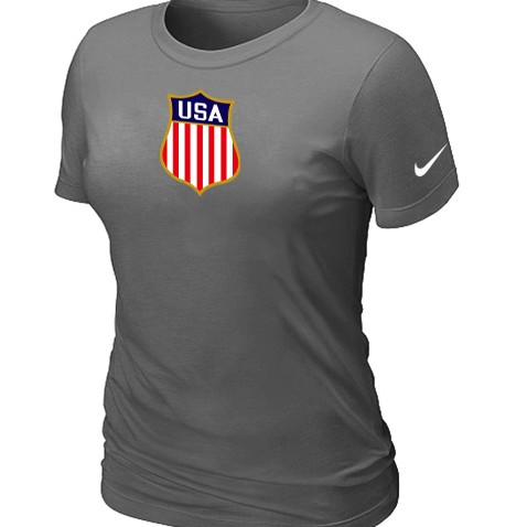 Nike Team USA Hockey Winter Olympics KO Collection Locker Room Women T Shirt D.Grey - Click Image to Close