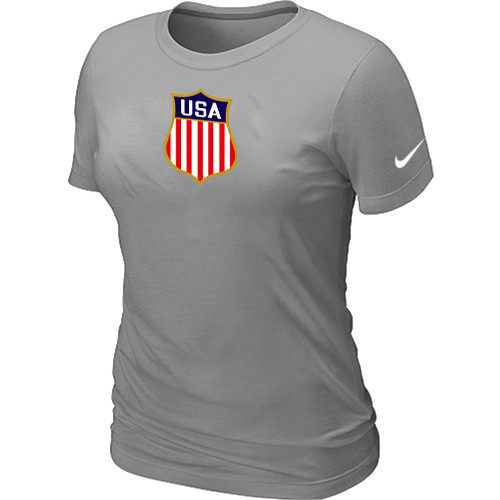 Nike Team USA Hockey Winter Olympics KO Collection Locker Room Women T Shirt L.Grey