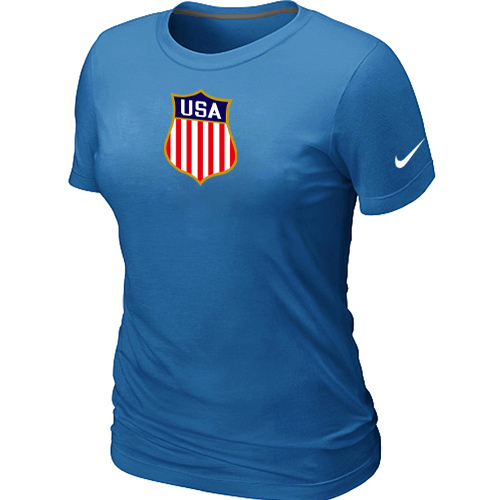 Nike Team USA Hockey Winter Olympics KO Collection Locker Room Women T Shirt L.blue
