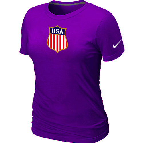 Nike Team USA Hockey Winter Olympics KO Collection Locker Room Women T Shirt Purple