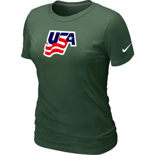 Nike USA Graphic Legend Performance Collection Locker Room Women T Shirt D.Green