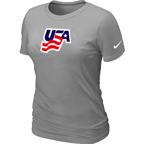 Nike USA Graphic Legend Performance Collection Locker Room Women T Shirt L.Grey