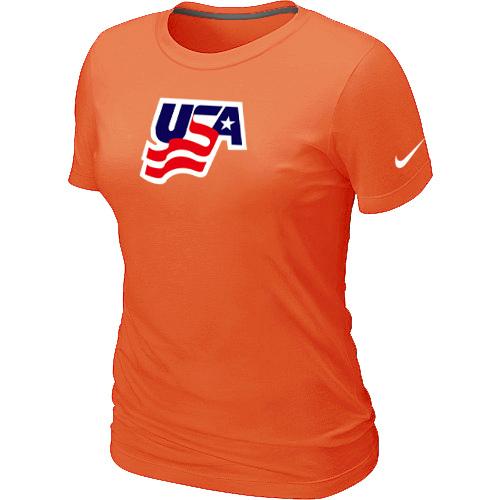 Nike USA Graphic Legend Performance Collection Locker Room Women T Shirt Orange