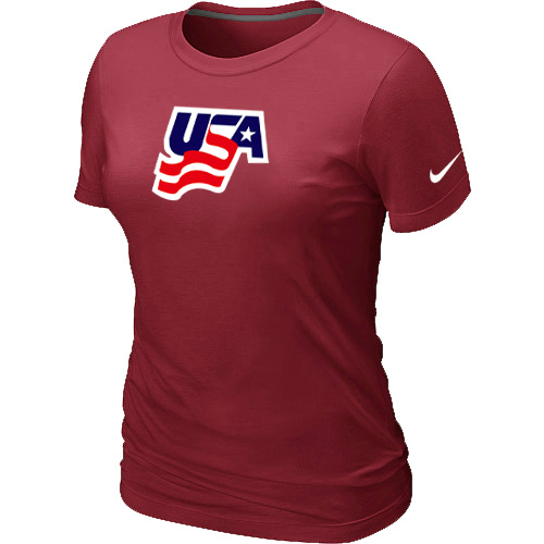 Nike USA Graphic Legend Performance Collection Locker Room Women T Shirt Red