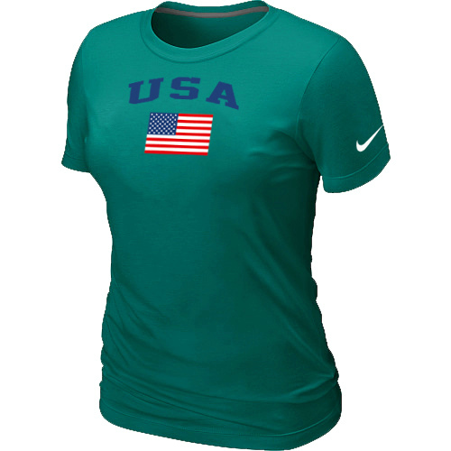 Nike USA Olympics USA Flag Collection Locker Room Women T Shirt L.Green