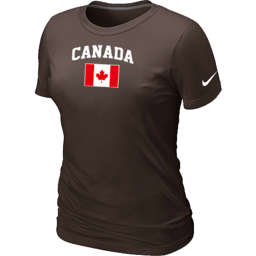 Nike 2014 Olympics Canada Flag Collection Locker Room Women T Shirt Brown - Click Image to Close