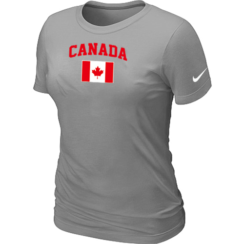 Nike 2014 Olympics Canada Flag Collection Locker Room Women T Shirt L.Grey