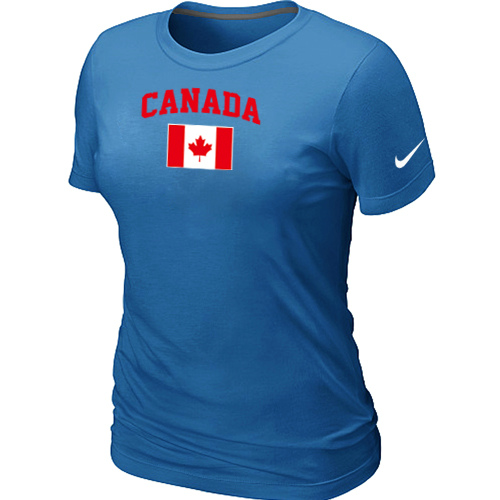Nike 2014 Olympics Canada Flag Collection Locker Room Women T Shirt L.blue