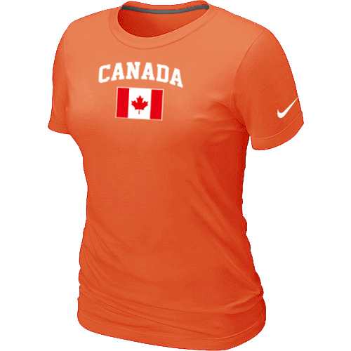Nike 2014 Olympics Canada Flag Collection Locker Room Women T Shirt Orange - Click Image to Close