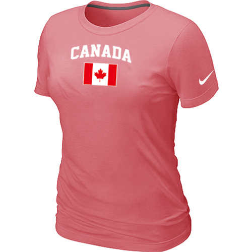 Nike 2014 Olympics Canada Flag Collection Locker Room Women T Shirt Pink - Click Image to Close