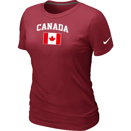 Nike 2014 Olympics Canada Flag Collection Locker Room Women T Shirt Red