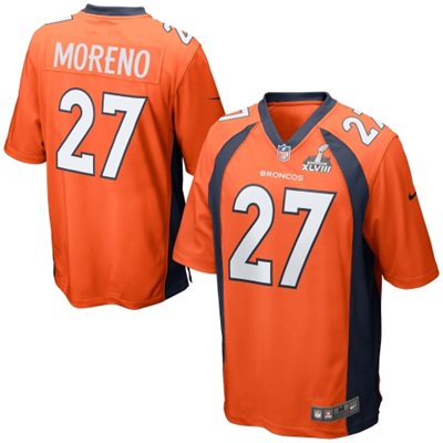 Nike Broncos 27 Moreno Orange Game 2014 Super Bowl XLVIII Jerseys