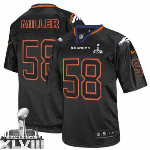 Nike Broncos 58 Miller Black Lights Out Game 2014 Super Bowl XLVIII Jerseys
