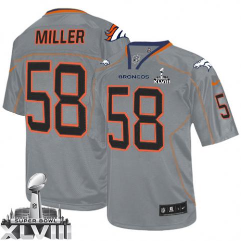 Nike Broncos 58 Miller Lights Out Grey Kids 2014 Super Bowl XLVIII Jerseys