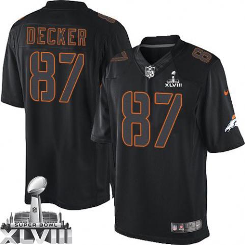 Nike Broncos 87 Decker Black Impact Limited 2014 Super Bowl XLVIII Jerseys