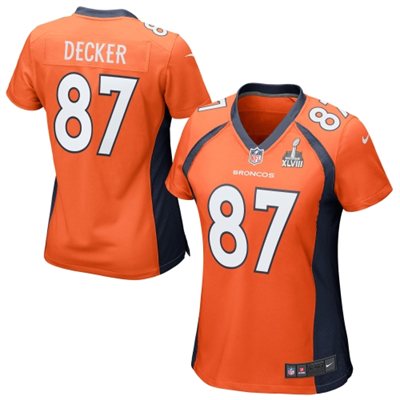 Nike Broncos 87 Decker Orange Women Game 2014 Super Bowl XLVIII Jerseys