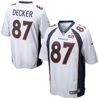 Nike Broncos 87 Decker White 2014 Super Bowl XLVIII Jerseys