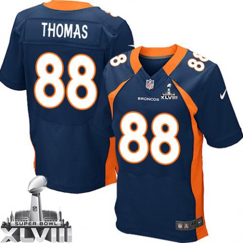 Nike Broncos 88 Thomas Blue Elite 2014 Super Bowl XLVIII Jerseys - Click Image to Close